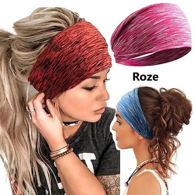 Trendy Hoofdband I Headband Dames I Elastische Zweet Absorberende Hoofdband I Yoga, Sport & Fitness I Roze