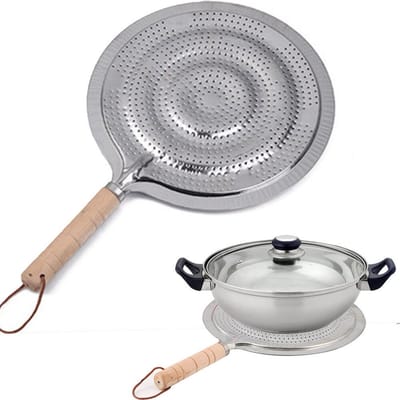 Vlamverdeler - Warmteverspreider voor gasfornuis - vlambeschermer - Sudderplaatje - Simmer Plate 21 cm - LOUZIR