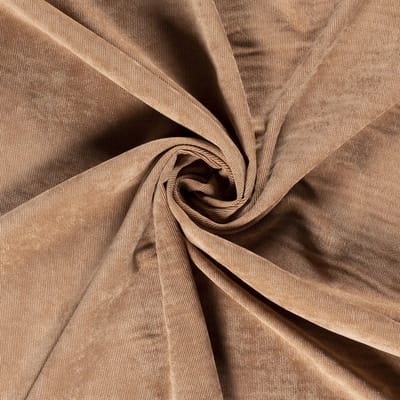 Babyrib Stof Uni per Meter – Camel Bruin – Fijne Rib / Smalle Corduroy – Licht Stretch – Voor Broeken, Jurken & Rokken