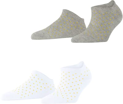 Esprit Fine Dot 2-Pack duurzaam slijtvast huidvriendelijk katoen multipack sneakersokken enkelsokken dames veelkleurig - maat 35-38