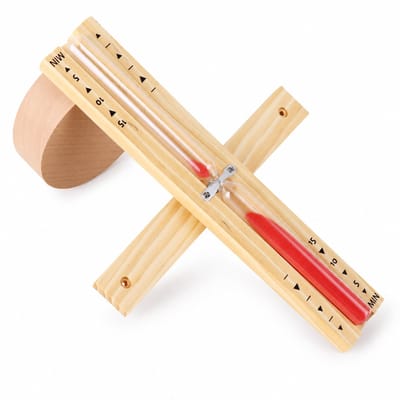 Zandloper Timer - Badkamer Zandloper Timer - Houten - Wandmontage en Draaibaar - 15 minuten aftellen - Sauna Timer - Rood
