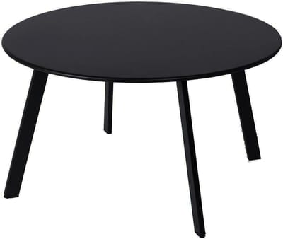 Patio Salontafel - Ronde Buiten Tafel - Terras Gebruik - Weerbestendig Gepoedercoat - 71cm Diameter - Zwart
