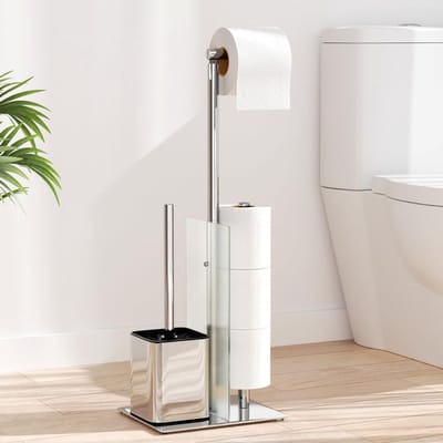 MRKK® Toiletbutler - Toiletrolhouder - Toilet Butler - Borstel met Houder - Badkameropberg