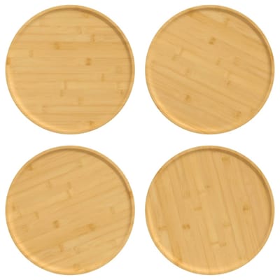 vidaXL - Pizzaborden - 4 - st - Ø32x1,5 - cm - bamboe