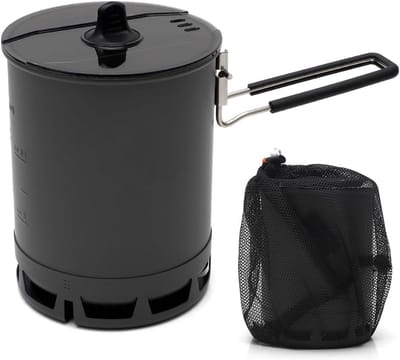 Camping Kookpot - Opvouwbaar Servies - Outdoor Koken - Lichtgewicht Aluminium - 600 ml Inhoud - Grijs