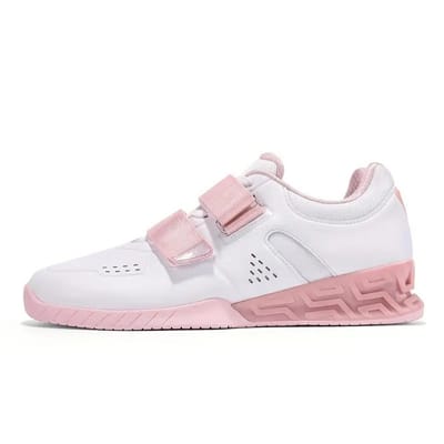 Bovista Powerlift Schoenen - Powerlifter - Weightlifting - Squat - Gewichthef - Gym Schoenen - Sneaker - Wit/Roze - Maat 36