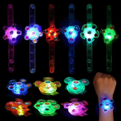 Lichtgevende LED Speelgoedset voor Kinderen - 14 Stuks Glow In The Dark Armbanden en Hand Spinner voor Verjaardagsfeestjes en Klassenactiviteiten