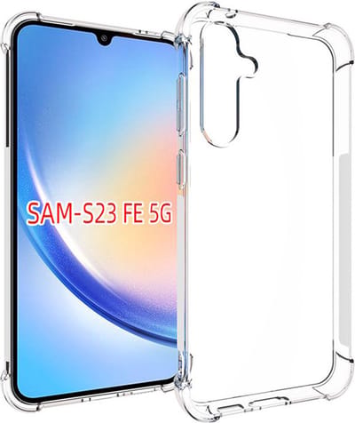 MobyDefend Hoesje - Geschikt voor Samsung Galaxy S23 FE - Transparante Shockproof TPU Backcover - Verstevigde Hoeken - Volledig Doorzichtig