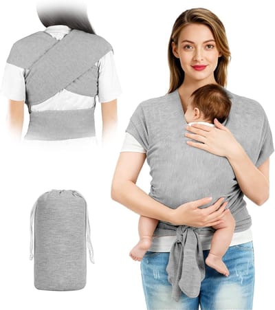 Ergonomische Draagzak voor Baby's - Verstelbare, Ademende en Makkelijk Schoon te Maken Draagoplossing tot 15kg (Lichtgrijs)