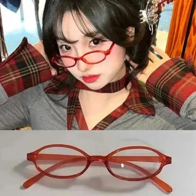 Japanse Retro Vierkante Ovale Bril Y2K Stijl Koreaanse Meisjes Rood Groen Montuur Anti Blauw Licht Computer Bril