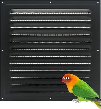 Vierkante Ventilatieopening Zwart Metaal met Ingebouwd Hor 30x30 cm