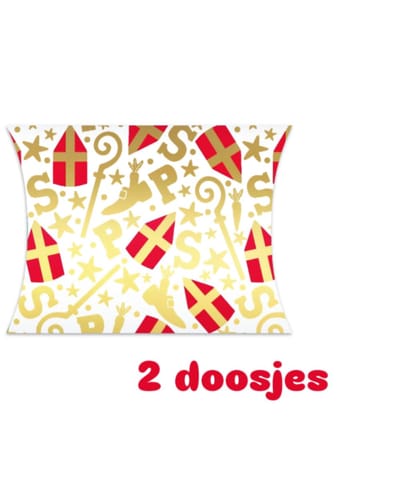 2x Gondeldoosje goudfolie mijter staf - sint -Kijk goed naar het formaat in de productomschrijving