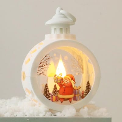 Kerstman & Sneeuwpop Retro Nachtlampje Hangende LED-lampjes Kerstsfeer Decoratie Benodigdheden Lichtgevend Cadeau Etalage beige