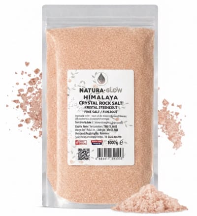 NaturaGlow Himalaya Zout Fijn - Kristalzout - 1KG - Kruiden & Specerijen - Hersluitbare zak