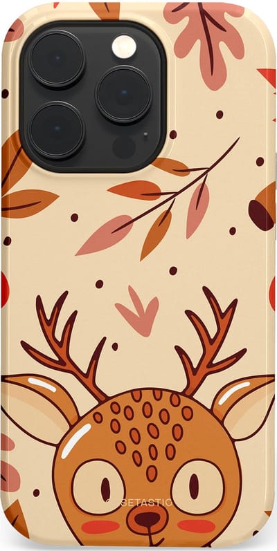 Casetastic hoesje geschikt voor Apple iPhone 14 Pro - MagSafe - Dubbellaagse bescherming - Hert in de herfst - Fashion Case - Zand Terracotta Rood