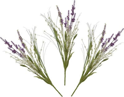 Everlands Kunstbloemen boeket lavendel - 5x stelen - kunststof - lila paars - 4 x 13 x H75 cm