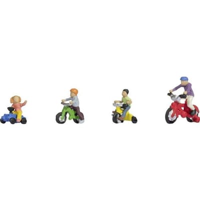 NOCH 15908 H0 Kinderen op kinderfietsen figuren Geverfd, Zittend