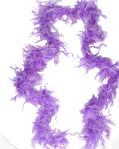 Atosa Carnaval verkleed boa met veren - 2x - paars - 180 cm - 45 gram - Glitter and Glamour