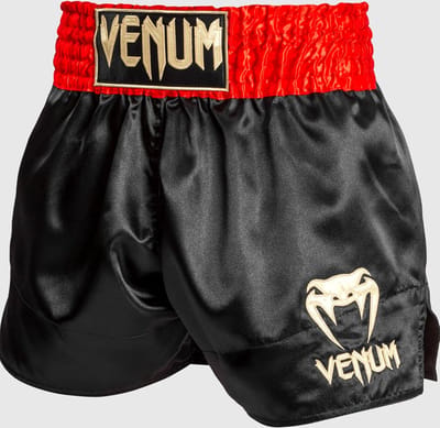 Venum Classic Muay Thai Shorts Zwart Rood Goud - S