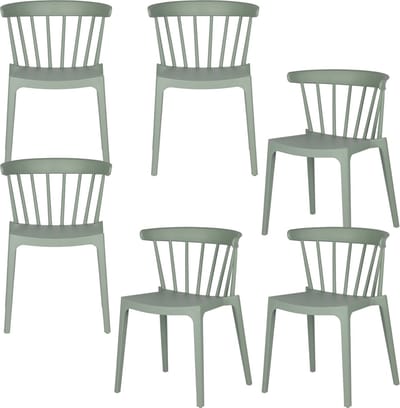 WOOOD Bliss Tuinstoelen - Kunststof - Jadegroen - Set van 6