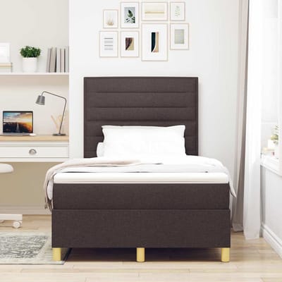 vidaXL - Boxspring - bed - met - matras - Donkerbruin - 120 - x - 200 - cm - Stof