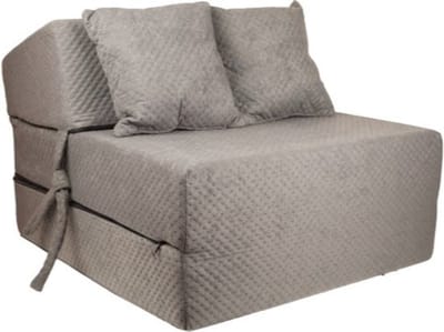 Opvouwbaar matras met kussens - 70x200x15cm - logeermatras - grijs