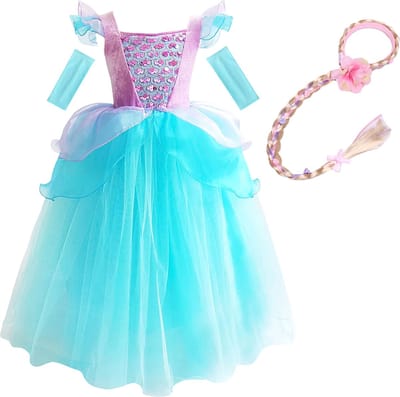 Prinsessenjurk meisje zeemeermin - maat 92/98 - verkleedkleding - carnavalskleding kind