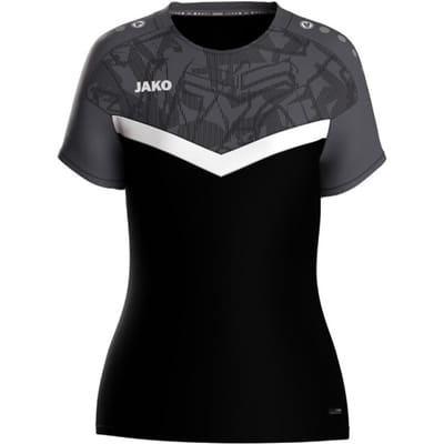Jako Iconic T-Shirt Dames - Zwart / Antraciet | Maat: 36
