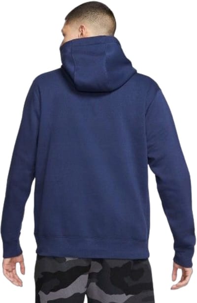 Nike Club Fleece fleecehoodie - Hoodie - Maat S - Midnight Navy/Wit / Blauw Wit - Club Fleece - Training - Heren Hoodie voor Mannen