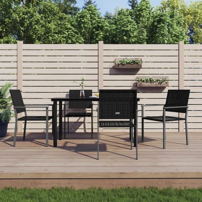 vidaXL - 5-delige - Tuinset - poly - rattan - en - staal