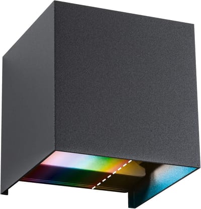 Ronde LED Buiten Wandlamp IP44 Antraciet Dimbaar RGBW Licht Kleuren