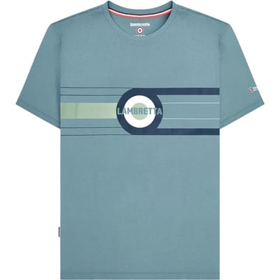 Lambretta Heren Target Band T-Shirt (Rookblauw)