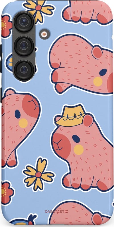 Casetastic Hoesje Geschikt voor Samsung S25 - Stijlvolle Beschermende Duo-layer Case - Capibara geluk