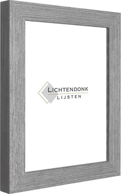 Fotolijst Grijs Zilver - Ribbelstructuur - Fotomaat 10x15 - Ontspiegeld Glas - Art.nr. 55-62