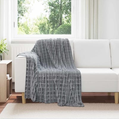 vidaXL Gooi Deken Donkergrijs 150 x 130 cm 0.51 kg Fleece