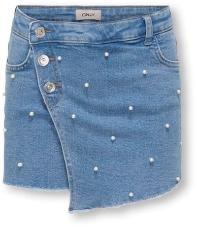 Kids ONLY zomer skort meisjes - parels - licht blauw denim parels - Kogjenny