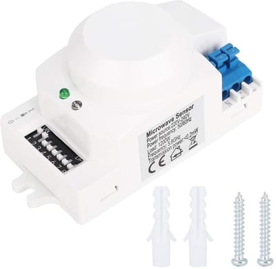 Allecto - Magnetron Sensor - Bewegingssensor - Automatische Lichtschakelaar - 360° Detectie - Energiezuinig - Veiligheid - Geschikt voor woningen e...