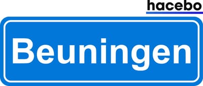 Hacebo - Plaatsnaam Sticker - 29x10 CM - Beuningen sticker - Verkeersborden sticker - grappige cadeaus - Beuningen