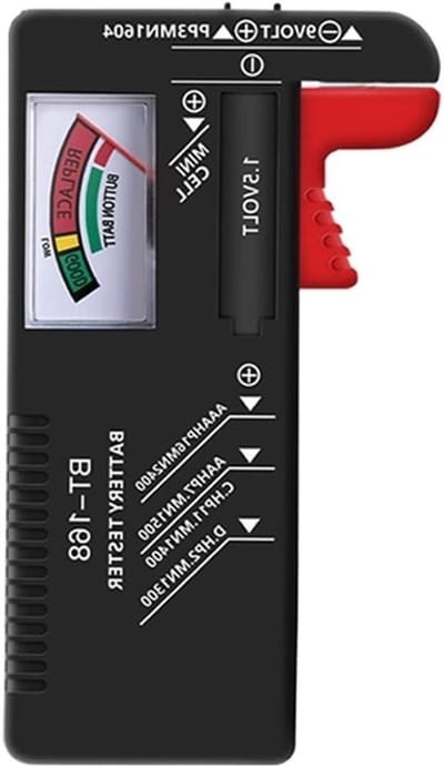 Batterij Tester - Capaciteitsindicator Volt Monitor - Batterijen Controleren - Universeel Meerdere Soorten - Compact Formaat - Zwart