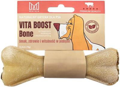 Mersjo Vita Boost Serie - Kauwbot voor Honden - Met Runderpens en Multivitaminen - 13,5 cm - Vitaliteit