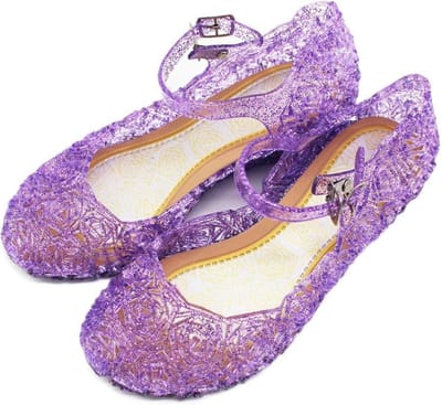 Prinsessen glitter schoenen met hak - Paars - Prinsessen - Verkleedschoenen - Ariel - Elsa - Anna - Belle - Jurk - Maat 26 (valt als 24) Binnenzool: 16 cm