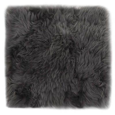 vidaXL - Stoelkussens - 2 - st - 40x40 - cm - echt - schapenvacht - lichtgrijs
