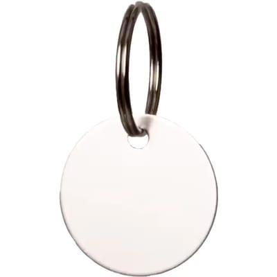 Grooming Deluxe - Naamplaatje rond size S 2,2cm zilver