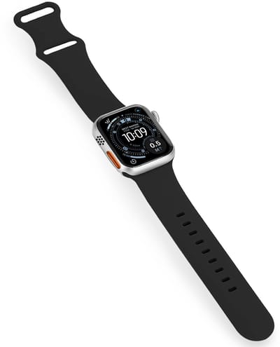 Bandje Geschikt voor Apple Watch Ultra 1, 2, 3 (49 mm) Siliconen Verstelbaar Polsband - Horloge Bandje - Zwart
