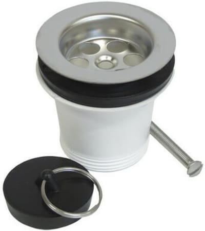 Afvoerventiel voor gootstenen - 1 1/2 inch AG - 70 mm - met bijpassende ventielstop Ø 50,5 mm - universeel stopventiel voor keukenspoelbakken