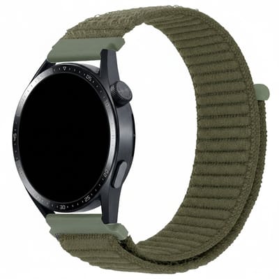 Nylon bandje - geschikt voor Garmin Venu (2 Plus) / Venu SQ (2) / Vivomove (Style - Sport) / Vivoactive 3 / 5 / 6 / Forerunner 55 / 165 / 245 / 645 / 570 - 42mm - army groen