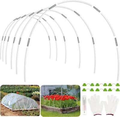 Tuin Hoepels - Kweek Tunnel - Planten Beschermen - Flexibel Glasvezel - 100 Stuks - Grijs