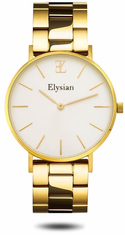 Elysian - Horloge Dames - Goud - Schakelband - Waterdicht - 36mm - Cadeau Voor Vrouw