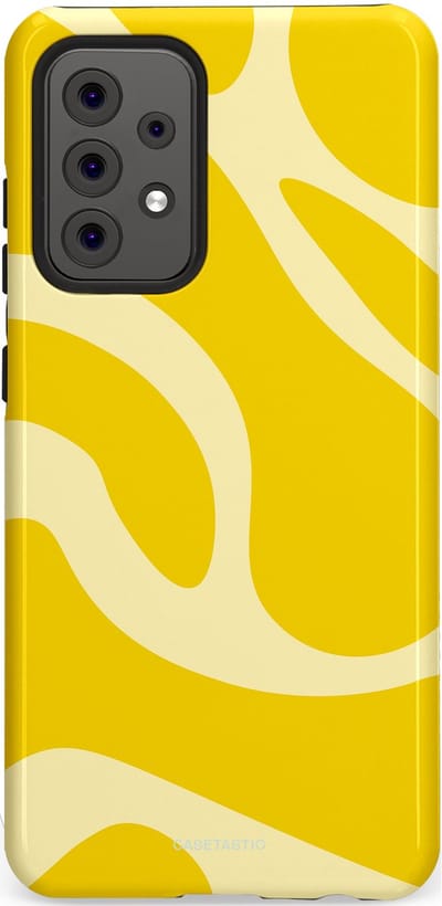Casetastic Hoesje Geschikt voor Samsung A52 (4G/5G/s) - Stijlvolle Beschermende Duo-layer Case - Citroen Gele Zonnestraal