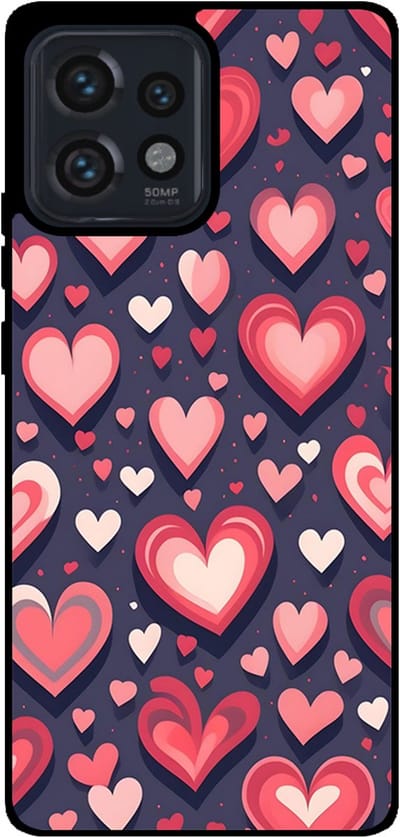 Smartphonica Telefoonhoesje Geschikt voor Motorola Edge 40 Pro / Edge Plus 2023 met Hartjes Opdruk - TPU Backcover Case With Heart Design geschikt voor Motorola Edge 40 Pro;Motorola Edge Plus 2023